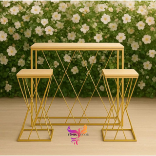 Kit De Mesa Treliça Dourada 1 G e 2 P Com 3 Peças Decoração Festa em Oferta na Shopee