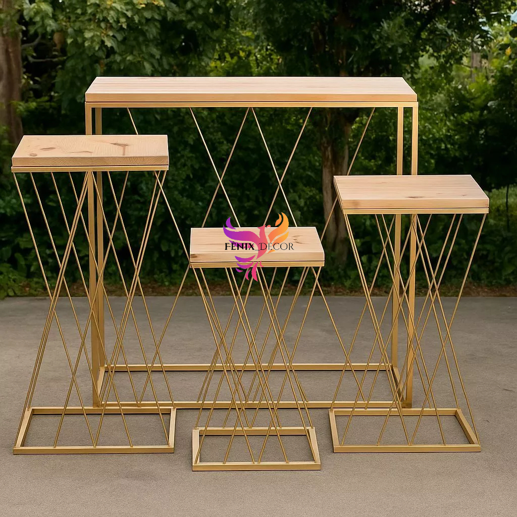 Kit De Mesa Treliça Jogo Com 4 Peças Decoração Festa em Oferta na Shopee