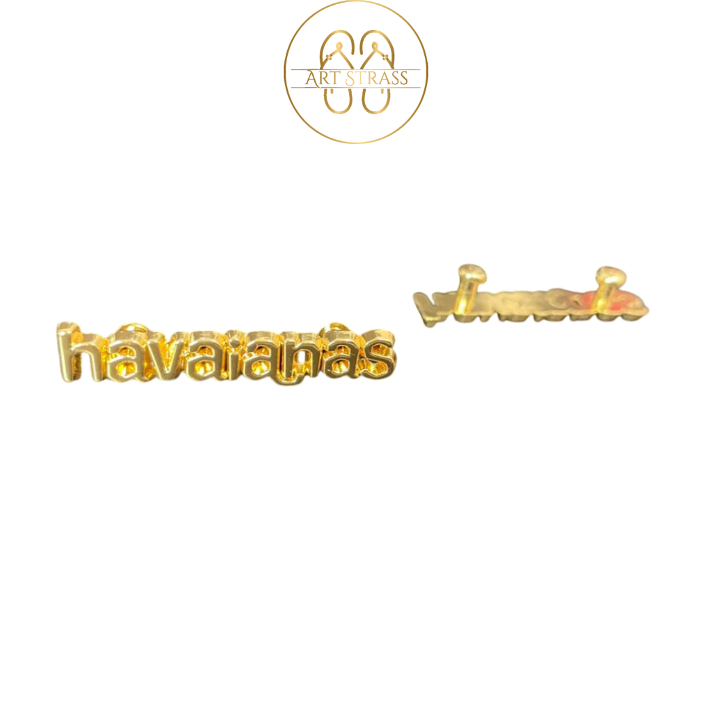Kit 10 Pingentes Plaquinha para Hav Slim de Metal Resistente Em Banho Dourado