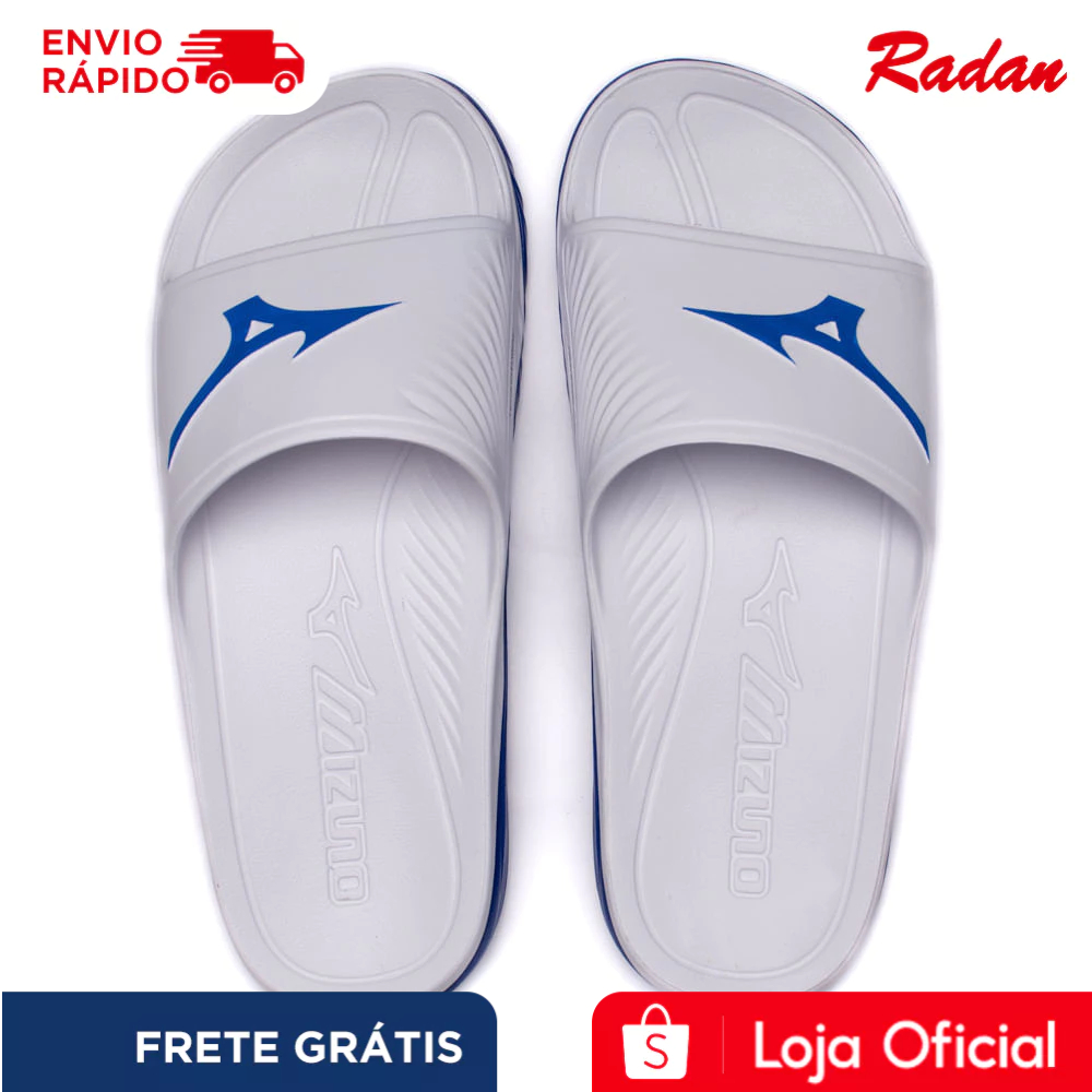 Chinelo Slide Masculino Mizuno Enerzy Branco/Azul Conforto Leve Original em Oferta na Shopee