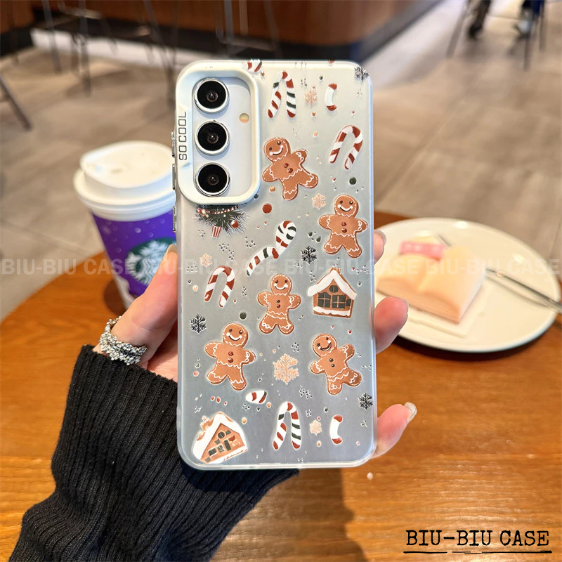 Capinha capa de Homem de gengibre de Natal para SAMSUNG Galaxy A55 A54 A35 A34 A25 A15 S24 S23 A55 S25 Capa TPU choque