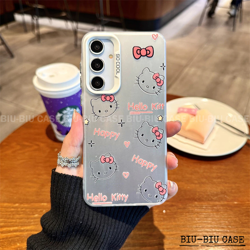 Capinha capa de Cabeça de gato rosa para SAMSUNG Galaxy A55 A54 A35 A34 A25 A15 S24 S23 A55 S25 Capa TPU choque