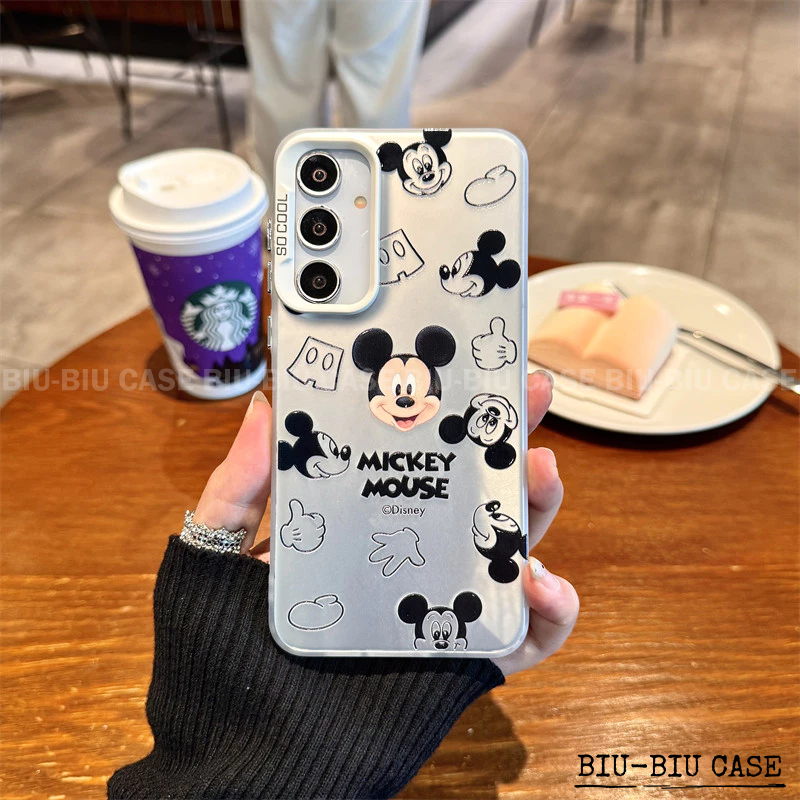 Capinha capa de Mickey Preto para SAMSUNG Galaxy A55 A54 A35 A34 A25 A15 S24 S23 A55 e S25 Capa TPU choque