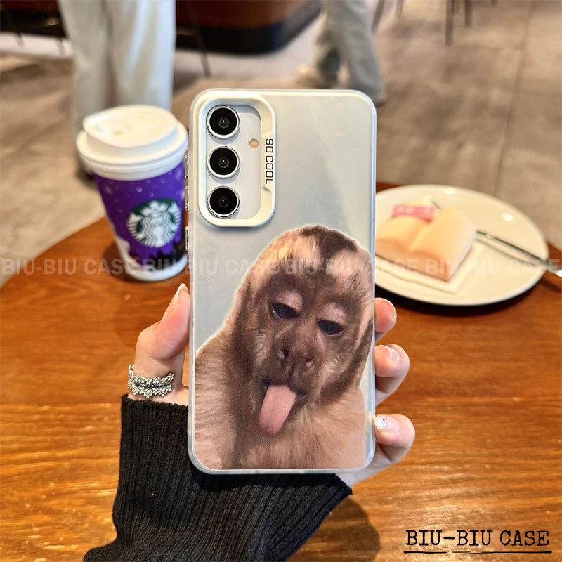 Capinha capa de Macaco abstrato para SAMSUNG Galaxy A55 A54 A35 A34 A25 A15 S24 S23 A55 e S25 Capa TPU choque