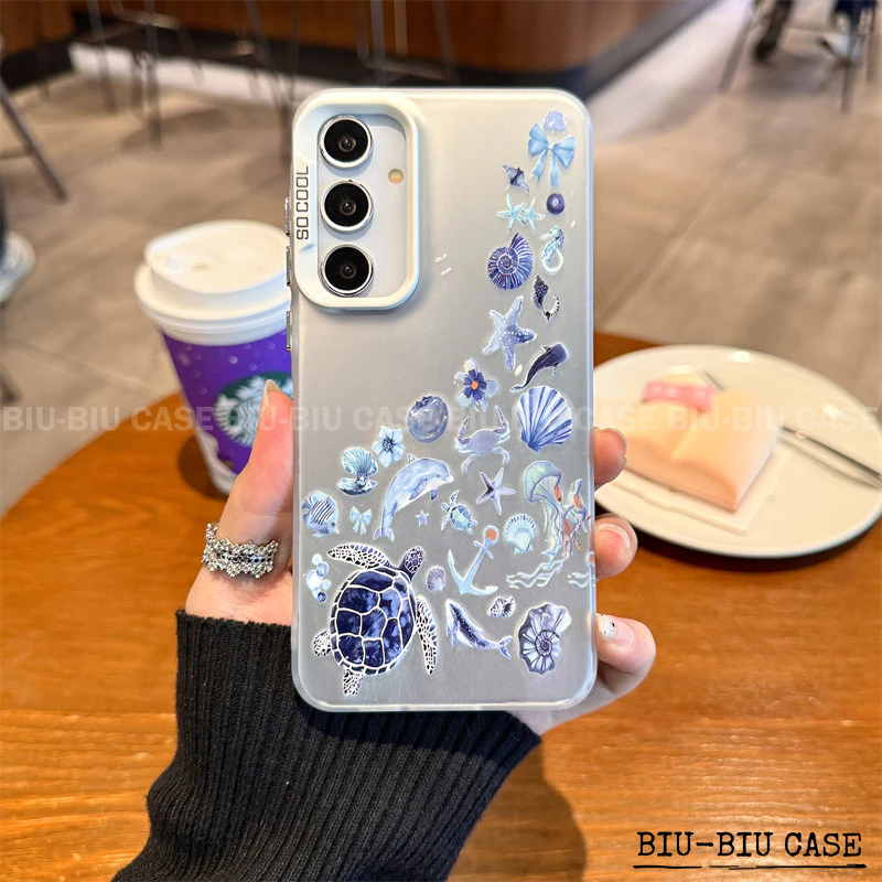 Capinha capa de Biota marinha para SAMSUNG Galaxy A55 A54 A35 A34 A25 A15 S24 S23 A55 e S25 Capa TPU choque