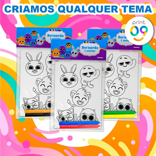 Kit Colorir Festa Surpresa Aniversário Infantil Bolofofos Ou Outros Temas em Oferta na Shopee