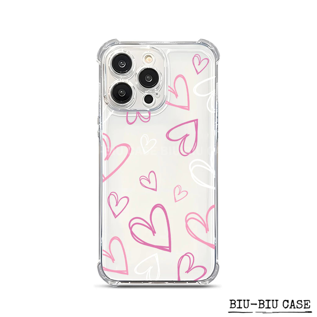 Capa para celular Coração rosa adequada para iPhone XR 17 16 11 12 13 14 15 Pro Max XS TPU Anti Capa Macia