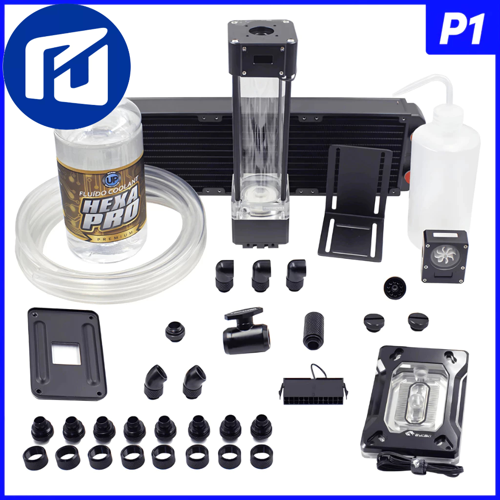 KIT Water Cooler Custom Completo 360MM MAX Premium ARGB Mangueiras Flexíveis