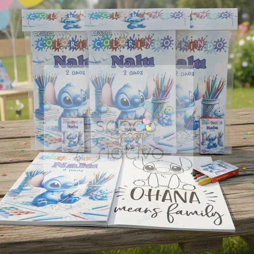 Lembrancinha Personalizada Livrinhos de Colorir Stitch Brinde Aniversário Festa Infantil 10 Unidades