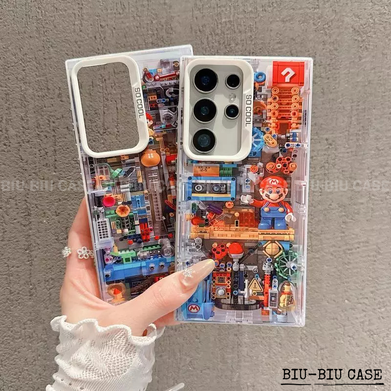Capinha capa de Blocos do Mario para SAMSUNG Galaxy A55 A54 A35 A34 A25 A15 S24 S23 A55 S25 Capa TPU choque