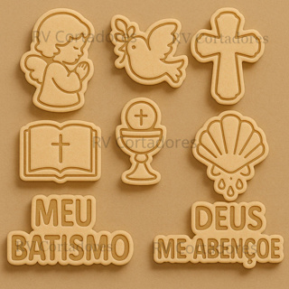 Cortadores Religioso - Kit Batismo - biscoitos de pascoa Pasta Americana Biscuit Marcador em Oferta na Shopee