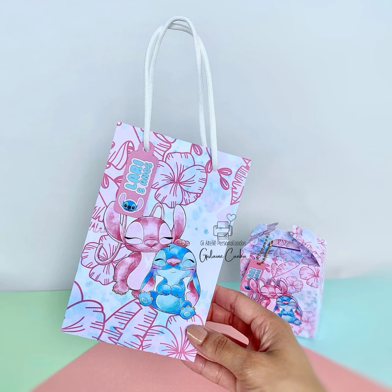 Sacolinha surpresa Lembrancinha Personalizada de Festa Stith. - tam. P - papelaria personalizada