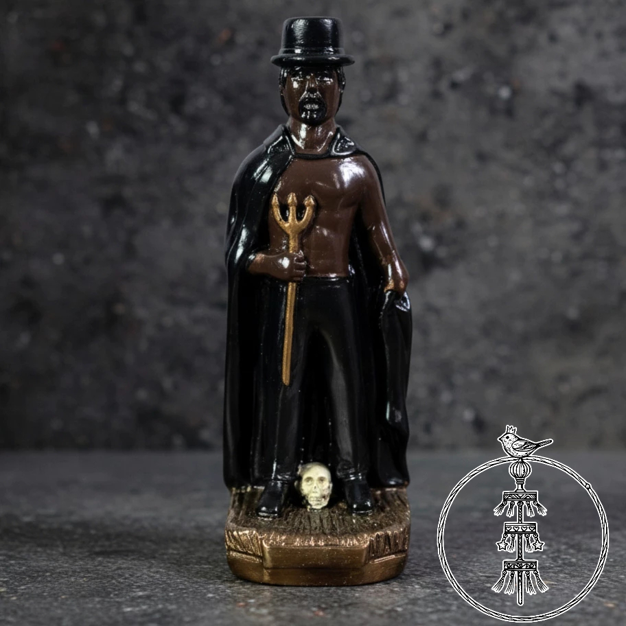 Exu Tranca Ruas Imagem 21cm Estátua Gesso Exu Guardião Tranca Rua Umbanda