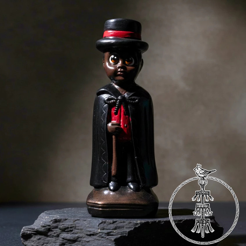 Exu Capa Preta Imagem 15cm Gesso Estátua Exu Guardião Umbanda Quimbanda