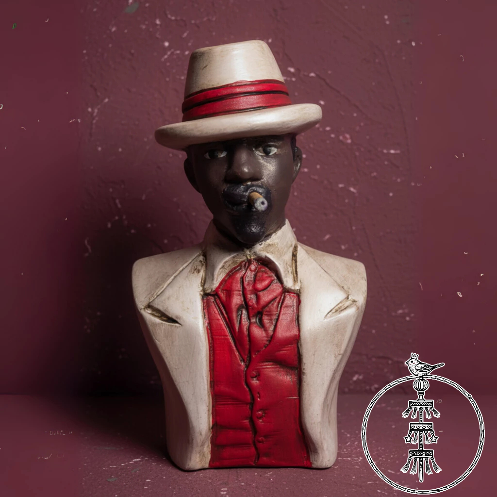 Zé Pilintra Incensário 16cm Busto Gesso Imagem Zé Pilintra Suporte Incenso Umbanda