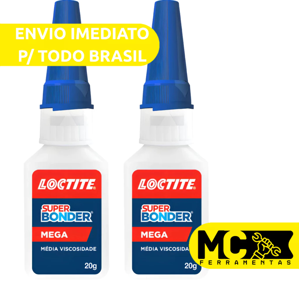 Cola Instantanea Super Bonder Loctite  Ultra Mega 20g Cola Couro Madeira Metal Cor Incolor