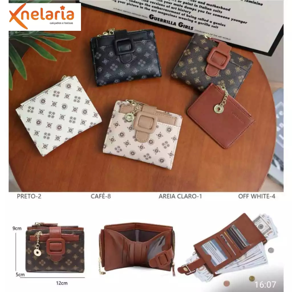 Carteira Feminina Compacta em Napa Premium com Zíper e Fivela - Estilo Luxo, Espaçosa , Moderna