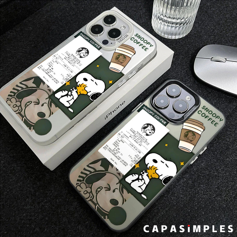 Capa de celular Snoopy tomando café Adequado para SAMSUNG Galaxy A55 A35 A25 A15 S24 S23 A55 S25 Capa TPU choque