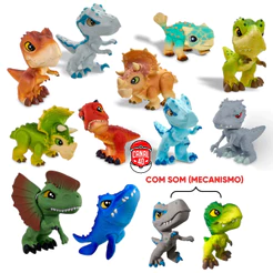 Boneco Articulado 30cm Baby Dinossauro com ou sem som mecanismo Jurassic World Dinos Universal Pupee