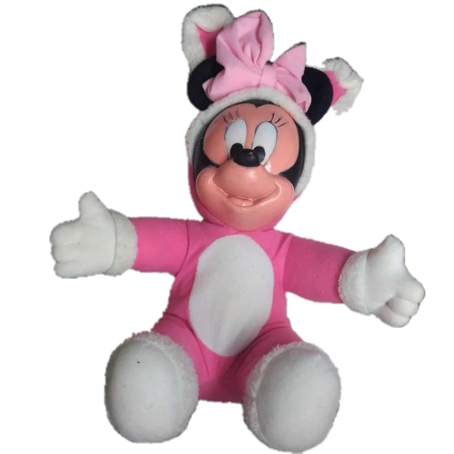 pelúcia da minnie disney multibrink vestido de coelhinha rosa RESTAURADA PINTADA MARCAS DE USO CONFERIR FOTOS