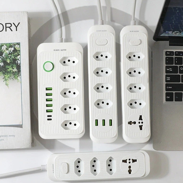 Extensão Tomadas USB TypeC Universal Bivolt 110v/220v 2500W Power 2m Filtro De Linha Segurança em Oferta na Shopee