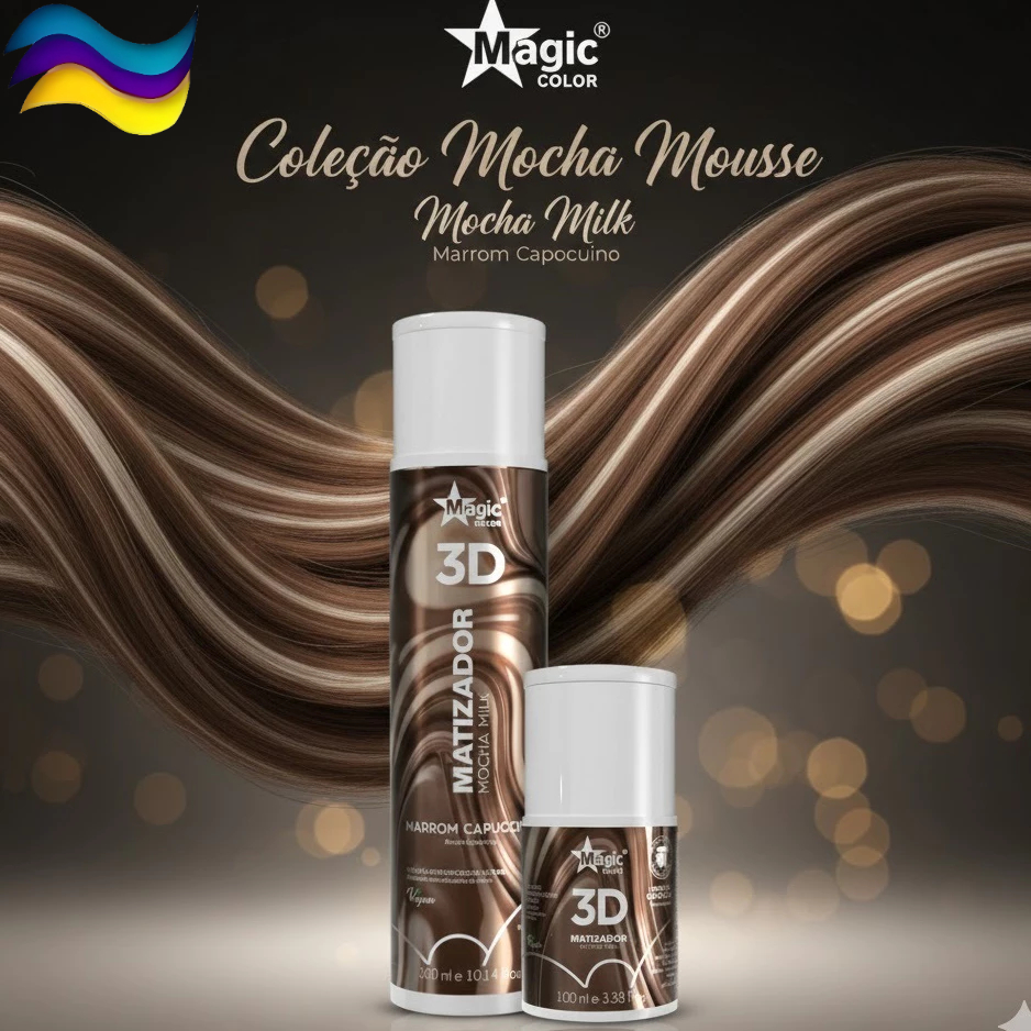 Matizador Mocha Milk Capuccino 3D Magic Color - Máscara Intensificadora Marrom Capuccino Tonalizante