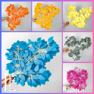 Kit 12 a 48 Folhas de Ficus Artificial 60cm Coloridas Decoração de Casa Casamento Jardim - BH802330