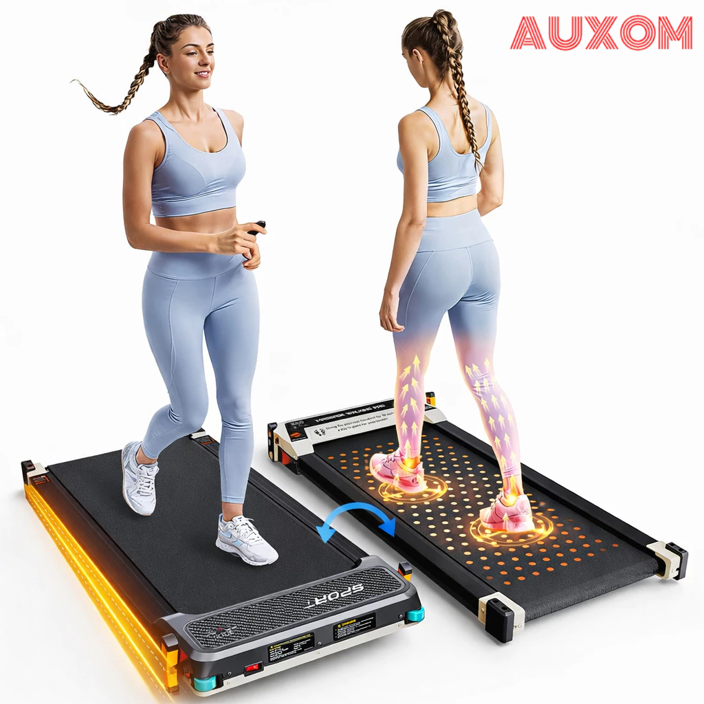 Esteira Elétrica Compacta 2 em 1 com Massagem nos Pés Silenciosa Walking Pad Potência 2,5 HP Caminhada Exercício em Cas