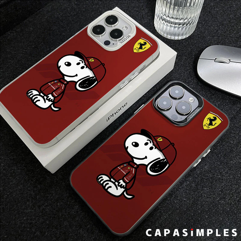 Capa de celular Snoopy Ferrari Vermelho Adequado para SAMSUNG Galaxy A55 A35 A25 A15 S24 S23 A55 S25 Capa TPU choque