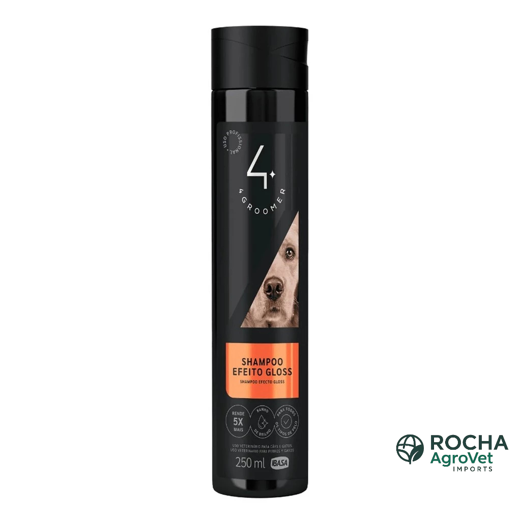 Shampoo Efeito Gloss 250ml Brilho Intenso Cães Gatos - IBASA