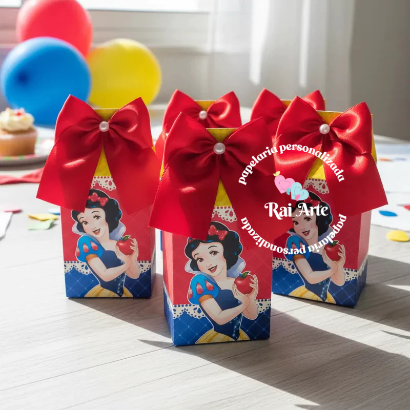 KIT CAIXA MILK FESTA LEMBRANCINHAS ANIVERSÁRIO BRANCA DE NEVE FESTA PRINCESA INFANTIL PERSONALIZADOS PEGUE E MONTE