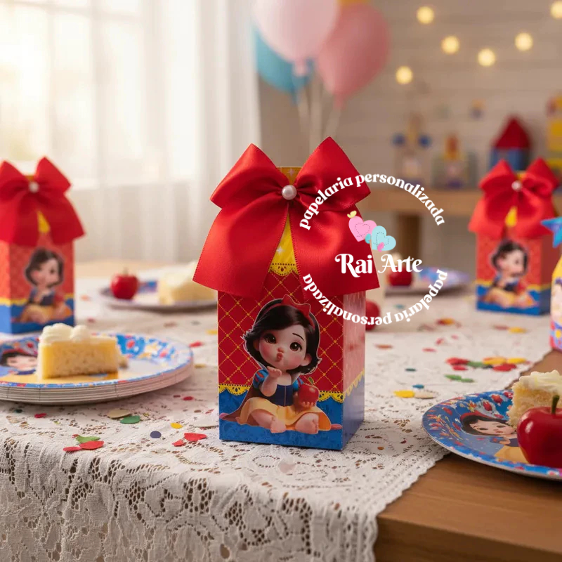 KIT CAIXA MILK FESTA LEMBRANCINHAS ANIVERSÁRIO BRANCA DE NEVE BABY FESTA PRINCESA INFANTIL PERSONALIZADOS PEGUE E MONTE