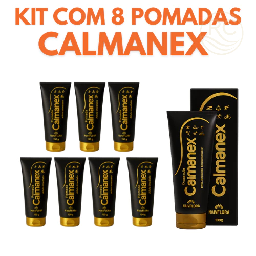 Kit 8 Pomadas Calmanex NatyFlora 150g – Pomada de Arnica para Alívio Muscular
