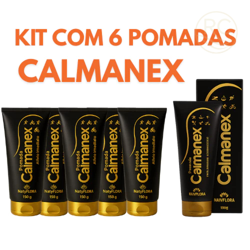 Kit 6 Pomadas Calmanex NatyFlora 150g – Pomada de Arnica para Alívio Muscular