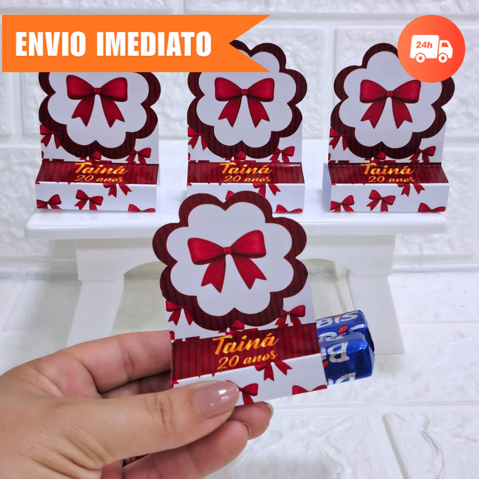 Porta Bis Duplo FESTA DO LAÇO VERMELHO Personalizados Lembrancinha Festa de Aniversário PEGUE MONTE
