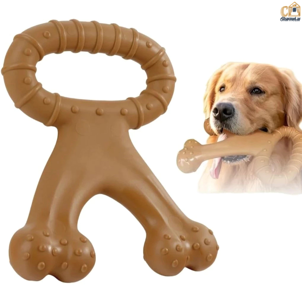 Brinquedo de mastigar resistente para cães, com sabor autêntico de carne bovina, adequado para raças grandes, gigantes em Oferta na Shopee