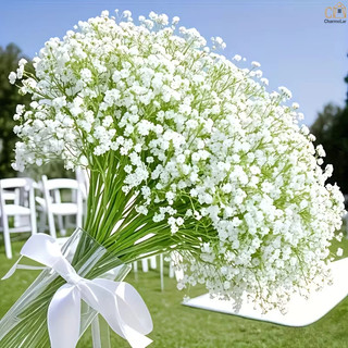 kit 10 Galho Gypsophila Artificial 62cm Branco - Decoração Casamentos e Festas
