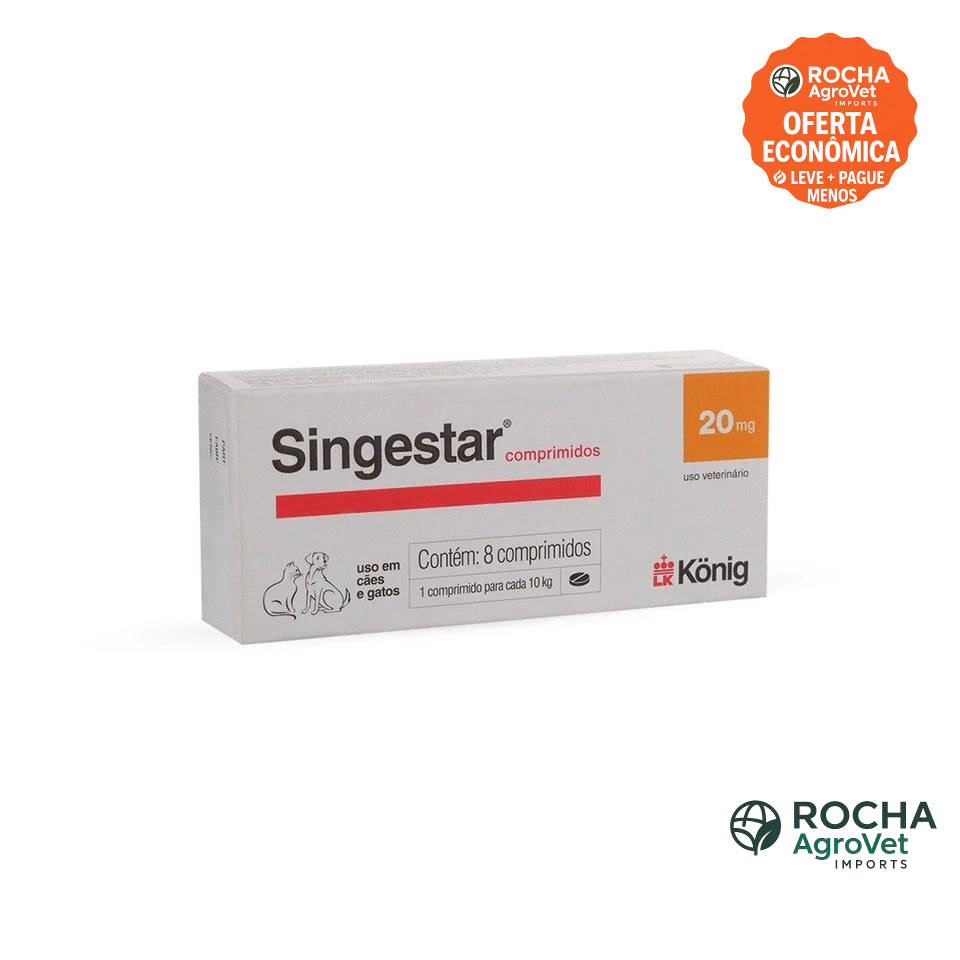 Singestar 20mg 8 Comprimidos Controle Reprodutivo Cães E Gatos - KONIG em Oferta na Shopee