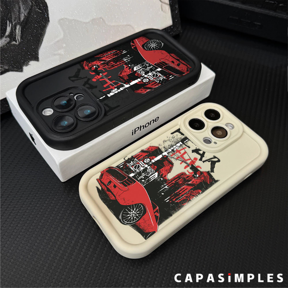 Capa de celular Locomotiva vermelha Adequado para iPhone XR 17 16 15 14 13 12 11 PRO MAX XS 7 8+ Black Capa TPU choque