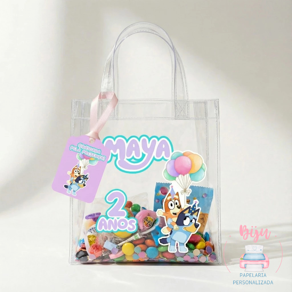 kit de Adesivo para sacolinha transparente PVC | Tema cachorrinhos | Blu TAG em Oferta na Shopee