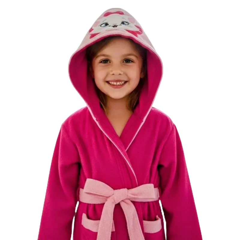 Roupão Infantil Gatinha Marie com Nome Bordado – Presente Personalizado