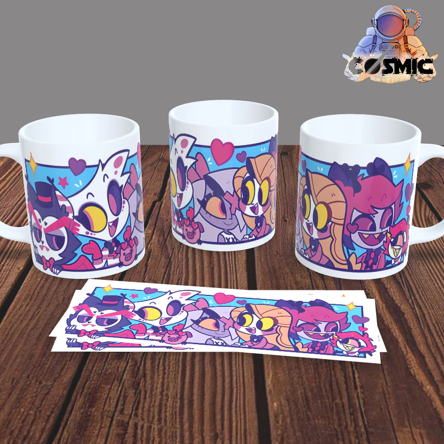 Caneca Hazbin Hotel / Charlie / Alastor / Vaggi / Angel Dust /  Niffty / Husk /Caneca Cerâmica