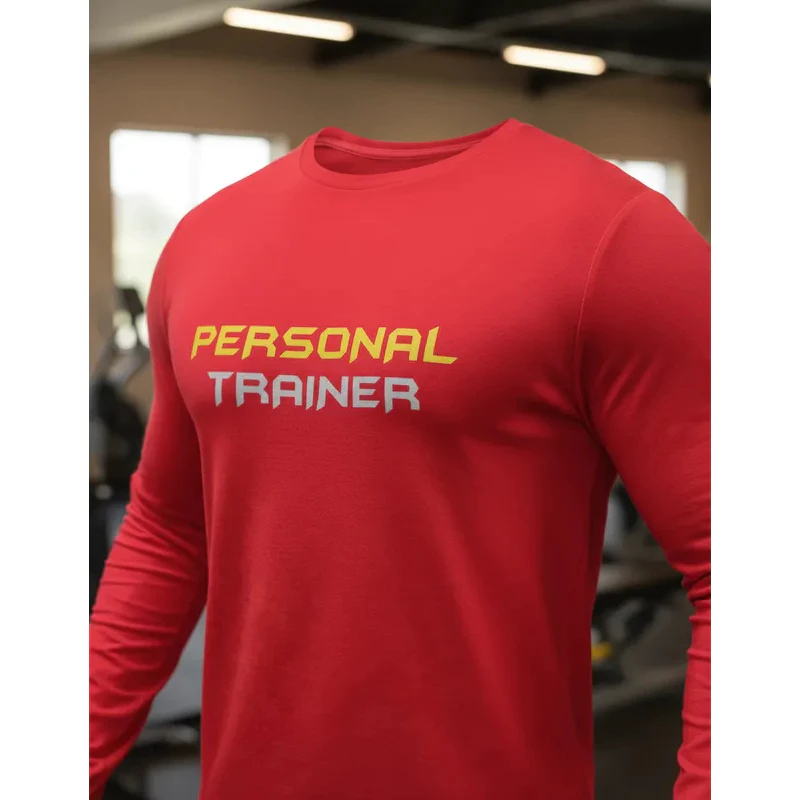 Camiseta Masculina Personal Trainer Academia Professor Algodão Manga Longa