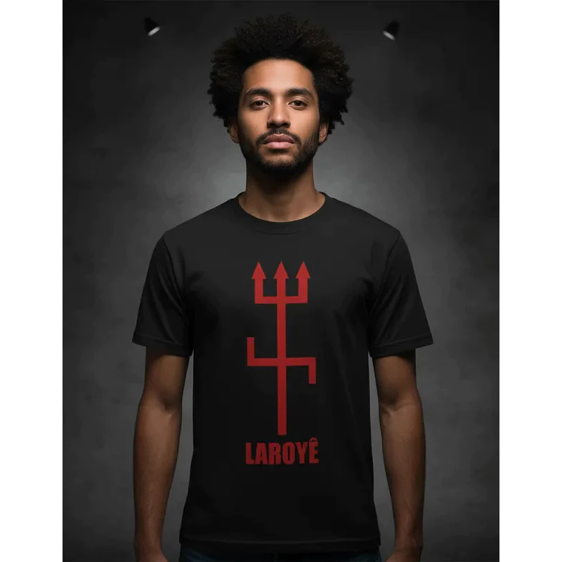 Camiseta Masculina Exu Laroye Orixá Entidade Umbanda Candomblé Algodão Confortável P M G GG
