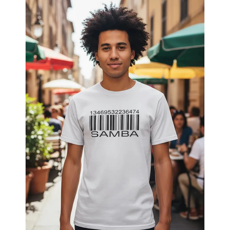 Camiseta Masculina Samba Estampa Código Pagode Algodão Manga Curta Casual Confortável P M G GG