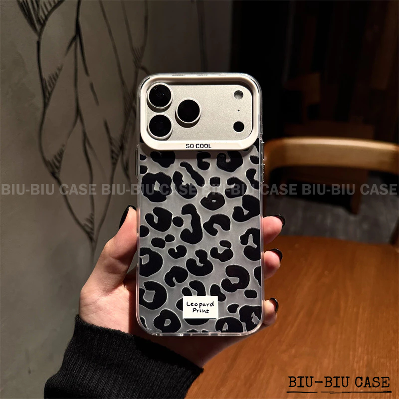 Capa de celular Estampa de leopardo preta Adequado para SAMSUNG Galaxy A55 A35 A25 A15 S24 S22 S23 S25 Capa TPU choque