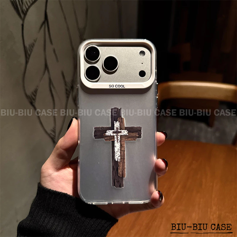 Capa de celular Cruz Negra Adequado para SAMSUNG Galaxy A55 A35 A25 A15 S24 S22 S23 S25 Capa TPU choque