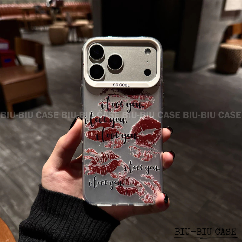 Capa de celular Estampa de lábios vermelhos Adequado para SAMSUNG Galaxy A55 A35 A25 A15 S24 S22 S23 S25 Capa TPU choque