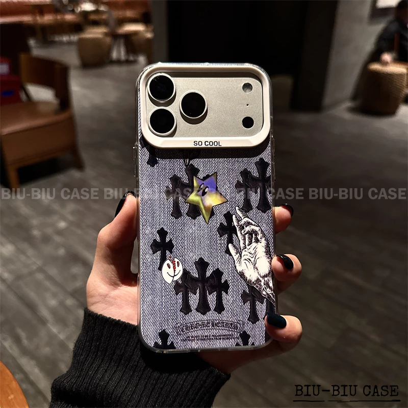 Capa de celular cruz e mãos Adequado para SAMSUNG Galaxy A55 A35 A25 A15 S24 S22 S23 S25 Capa TPU choque