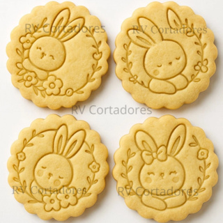 Cortadores Páscoa - Kit Coelho Florido - biscoitos de pascoa Pasta Americana Biscuit Marcador em Oferta na Shopee